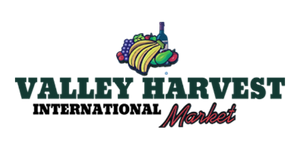Colorful logo featuring fruits and vegetables with 