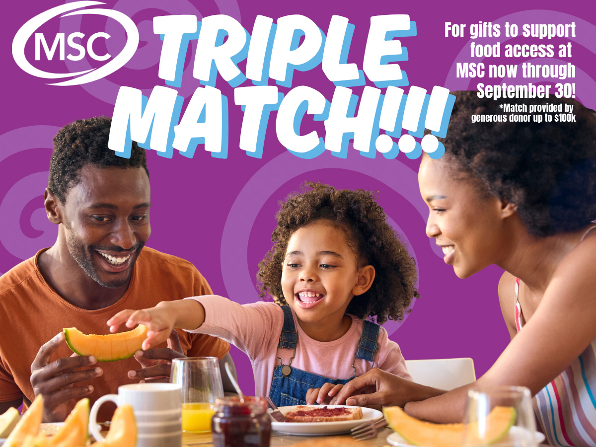 Triple Match Banner. Make a donation today!